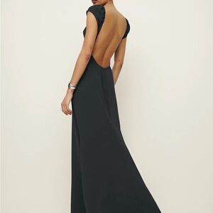 Reformation Black Open-Back Maxi Gown